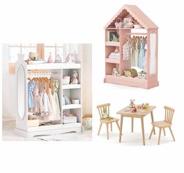 Kid - dress up storage with mirror or table sets