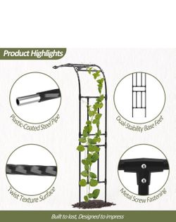 Half Garden Arch - 47in(L)*94.5in(H),Wall Trellis for Climbing Plants