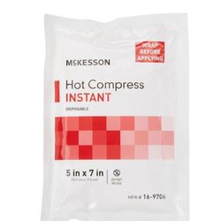 McKesson Hot Compress Instant Disposable 5-in By 7-in/12.7 Cm By 17.8 Cm
