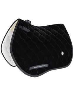 Close Contact Velvet Horse Saddle Pad for Jumping Black