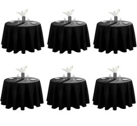 6-Pack 120" Round Black Tablecloths