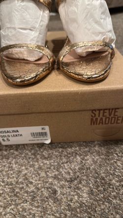 Steve Madden Rosalina Gold Leather Heels Size 6.5