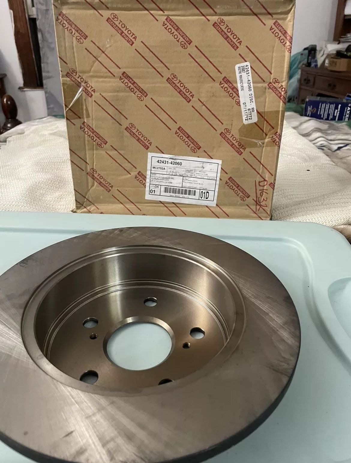 Genuine Toyota Disc Brake Rotor Rear 42(contact info removed)0