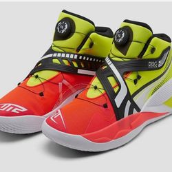 PUMA Disc Rebirth Yellow Alert Red Blast Size 12 Mens