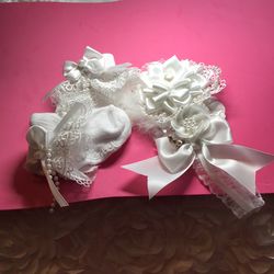 Diadema Y CalcetÃn Para bautizo