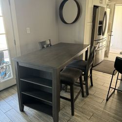 Table With Two Chairs And Two Stools 