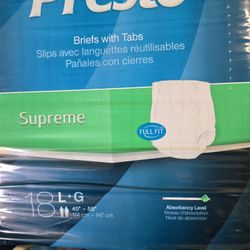 Presto Supreme Adult Briefs With Tabs