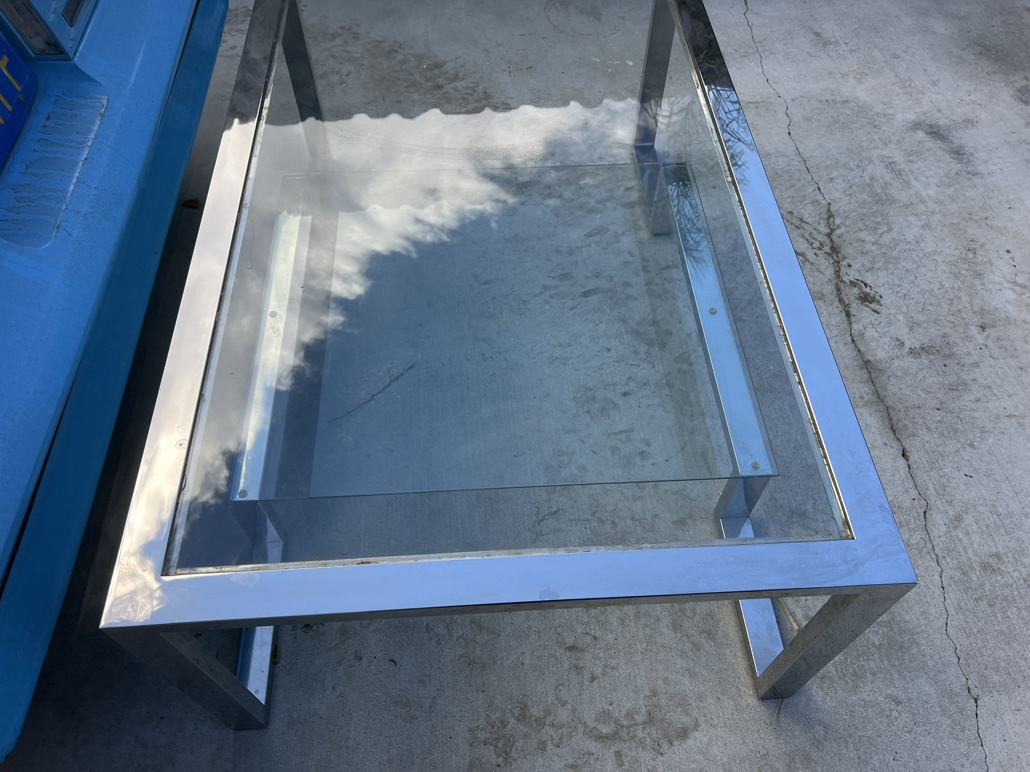 Modern Coffee Tables Tempered Glass Metal Steel Legs