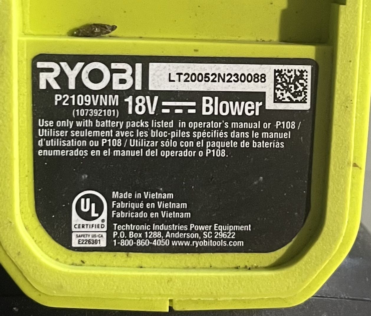 Ryobi Leaf Blower