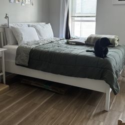 IKEA Idanas Queen Bed Frame White