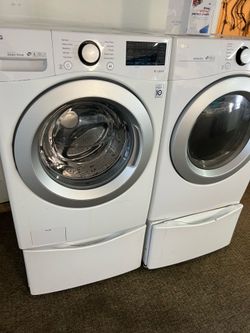 Front looks nice washer and dryer