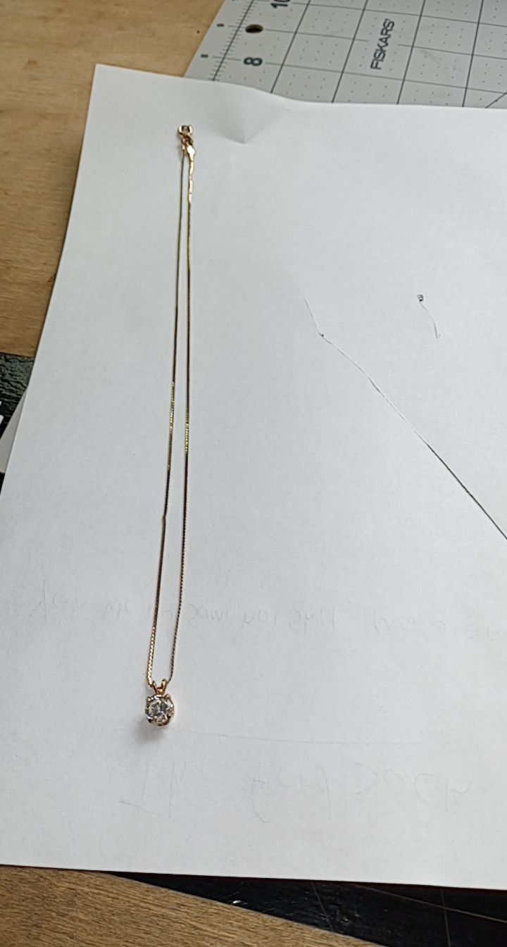 14kt gold plated necklace with diamond pendant