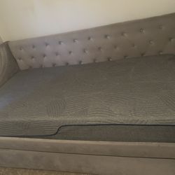 SLIDING SUEDE COUCH BED 