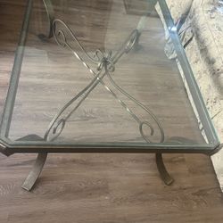 Glass Top Table + 2 End Tables