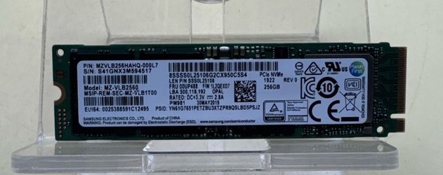 Samsung PM981 256GB M.2 PCIe NVMe SSD Solid State Drive
