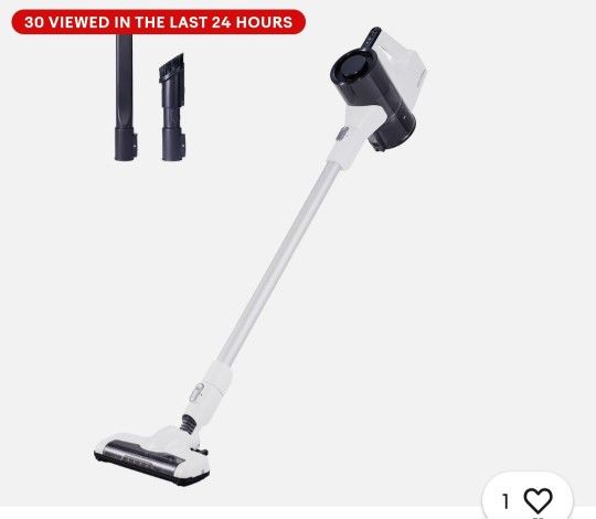 Amazon Basics Cordless Vacuum Cleaner for Carpet and Hardwood, Lightweight (5 lbs), White