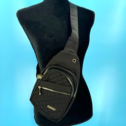 WOMENS Sling Bag Black And Gold