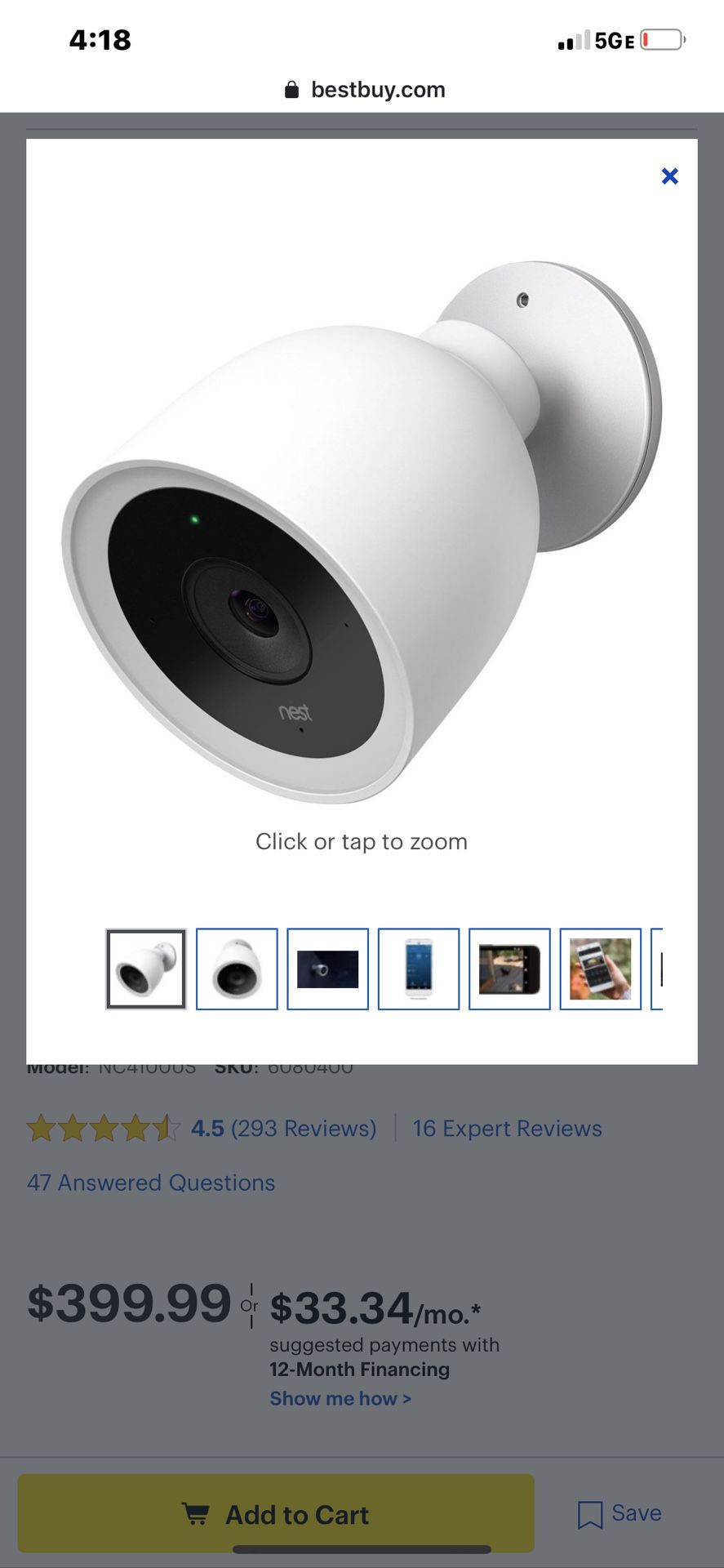 Nest Cam IQ Outdoor Security Camera