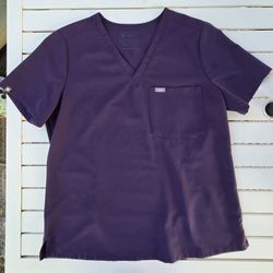Figs Women's Catarina One-Pocket Scrub Top size large style # FW1000 PO # 2197 Purple shadow purple jam