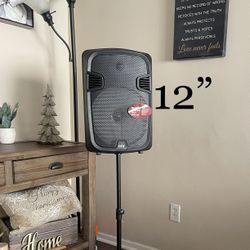 QFX 12” Bluetooth Portable Rechargeable Speaker  With Microphone, Speaker Stand &  LED Party Lights 🔊🎤🎶🎶🎶 