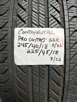 Full set of Continental 225/45/18fronts 245/40/18rears pro contact tires, tread 8/32s for Mercedes/BMW