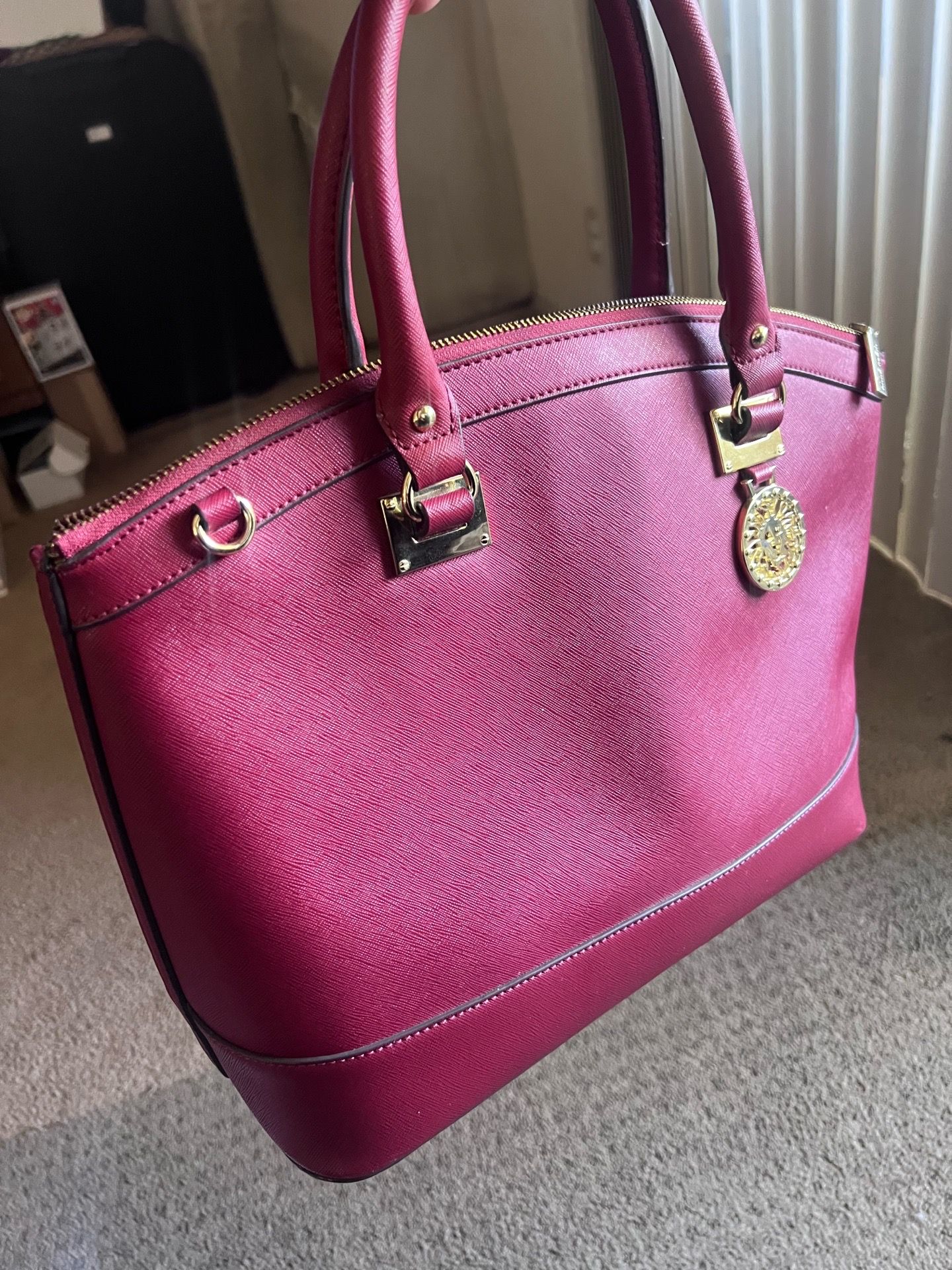 Anne Klein Maroon Satchel Handbag