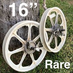 Super Rare!  Drum Brake 16” Mags, Vintage BMX, 16x1.75, Scooter, Freestyle, You Will Never See Another Bike With The Same Wheels , Located In LaHabra 
