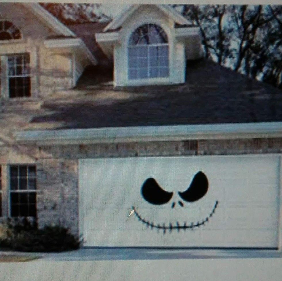 Jack frost Halloween garage door decal plus front door decor