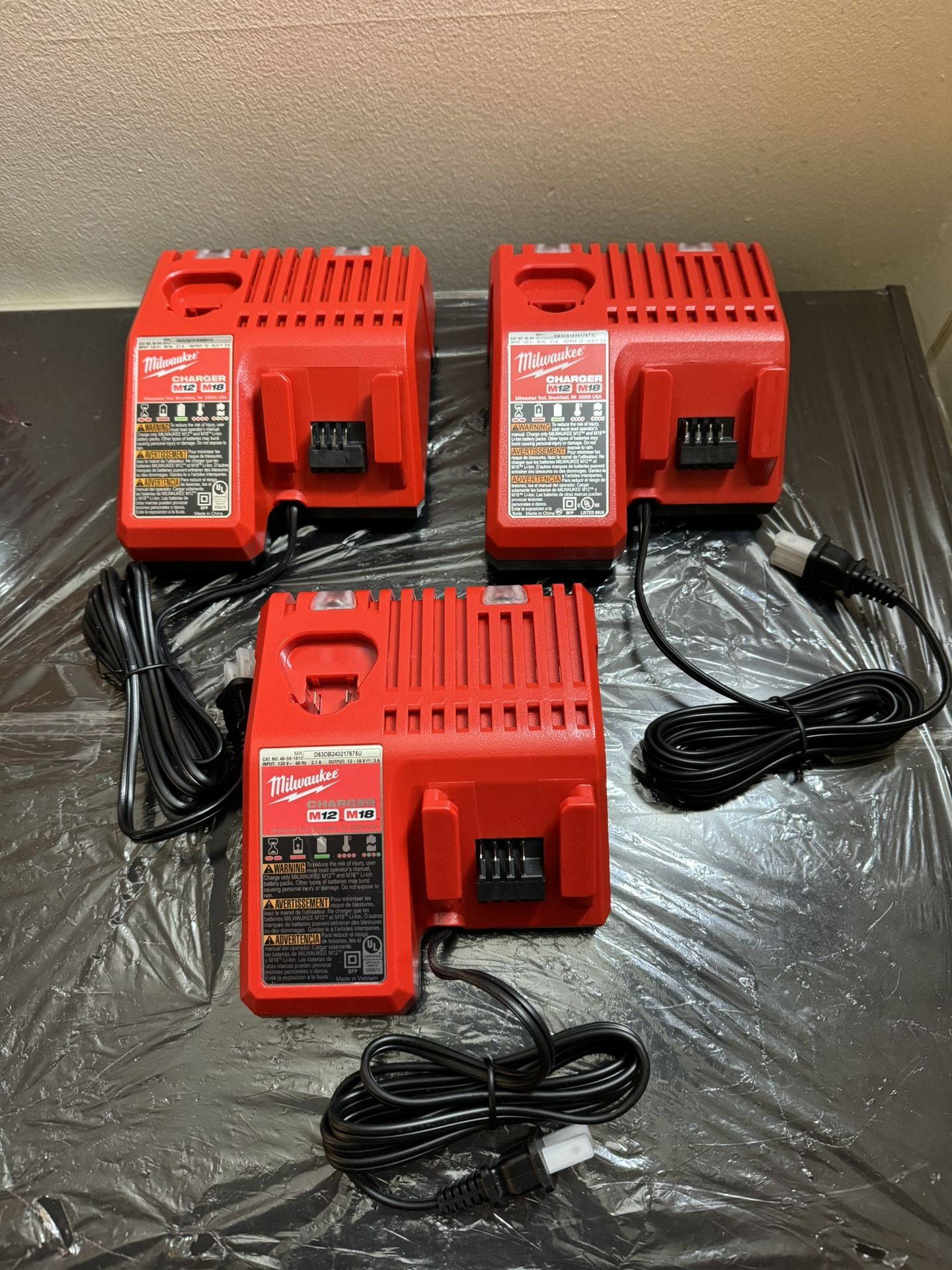 New Milwaukee Battery Charger for M18 and M12 Tools - $30 EACH 3 available