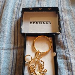 Disney Mickey Mouse 18kt gold electroplated key chain RARE

