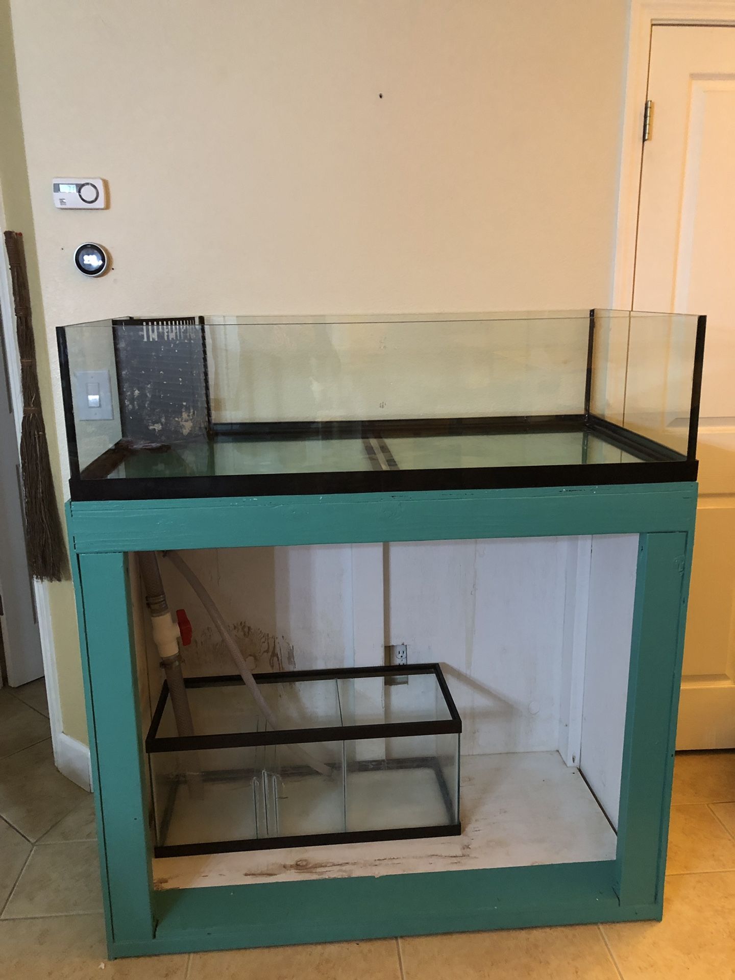 Aquarium Masters 60 gal shallow reef tank with stand and sump