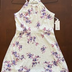 New With Tags Size Small (14/16) White Halter Top Dress