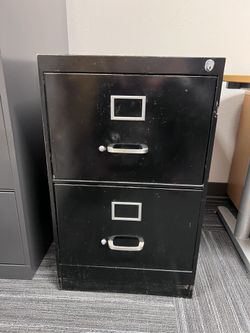 File Cabinet - Black 2 Drawer