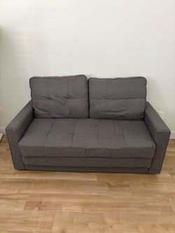 Gray Fabric  Convertible Loveseat Sofa