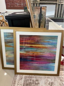 Set of 2 - Z Gallery Abstract Art - $150 each new - $15 each - Needs to go this weekend!