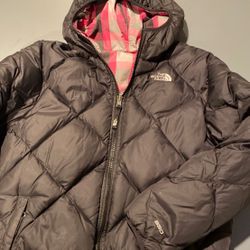 North face hooded reversible jacket