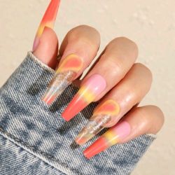 24pcs Press On NAILS With Nail File And Adhesive Tabs