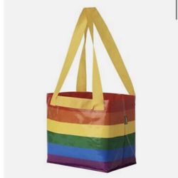 NEW IKEA Rainbow STORSTOMMA  Book Bag Shopping Beach Pride Rainbow Color
