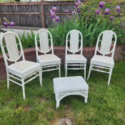 Wicker Chairs W/ Stool