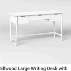 Brand New Ellwood Large Writting Desk With 3 Drawers White 