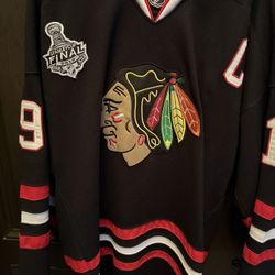 Authentic Reebok Jonathan Toews #19 Blackhawks 2010 Stanley Cup Champions Black jersey, size 52,$275 cash, will hand deliver in person only. Great con