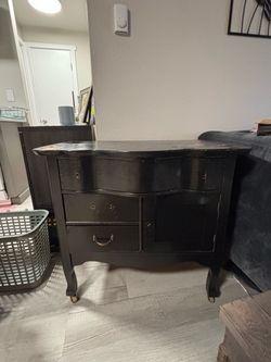 Black project cabinet, solid wood