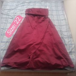 Women Red Velvet Party Dress 