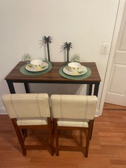 Wooden table and chairs