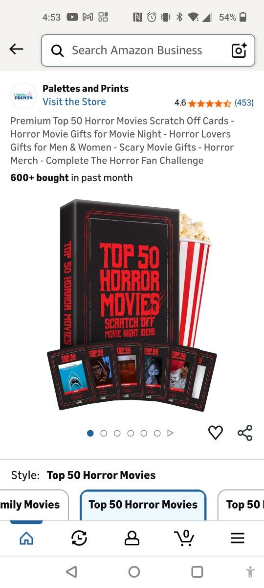 Brian Classic Top 52 Horror Movie Scratch Off Cards