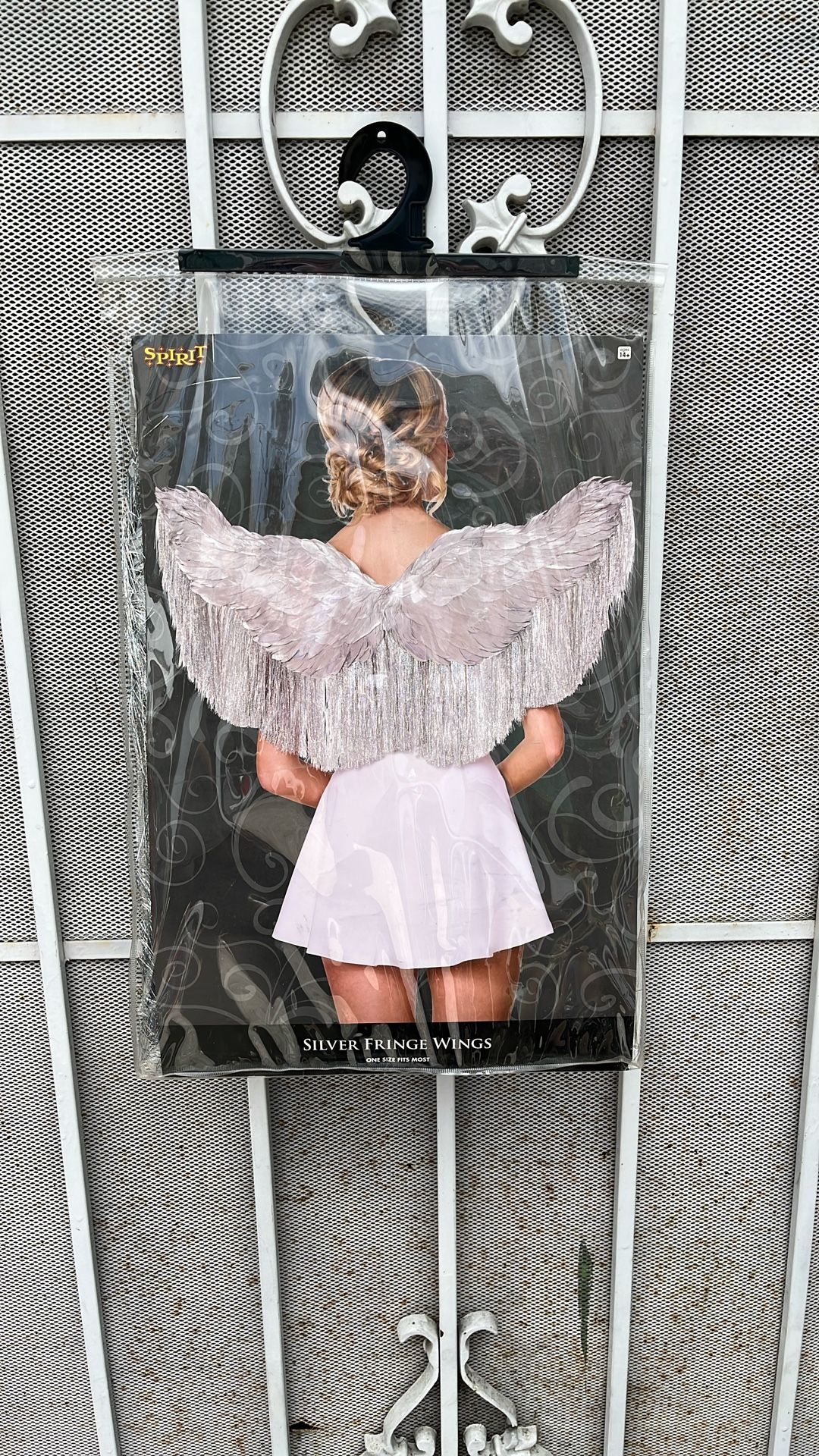 Sparkly Silver Angel Wings And Halo Head Piece