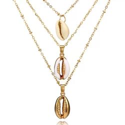 Multi Layer Gold Chain Charm Necklace 