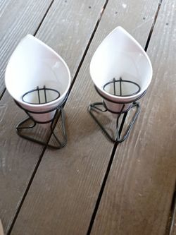 Ceramic Cone Cups with Wire Stands – Set of 2
