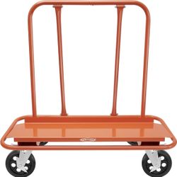 Newly Assembled Heavy Duty Drywall Sheet Cart & Panel Dolly with 4 Swivel Wheels - Orange