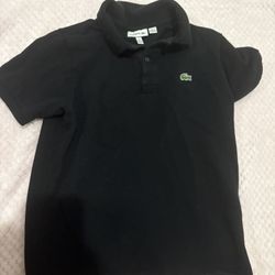  Lacoste Black Polo Shirt Size 10 kids 
